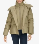 Fashion Cole Haan Twill Down Jacket With High Low Hem Sage