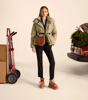 Fashion Cole Haan Twill Down Jacket With High Low Hem Sage