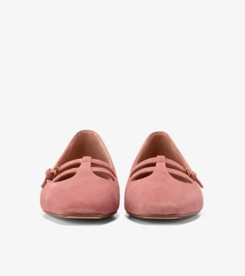New Cole Haan Women's Brigid T-Strap Ballet Flats Rouge