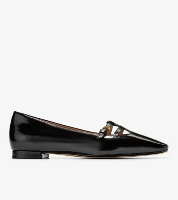 Discount Cole Haan Women's Brigid T-Strap Ballet Flats Black