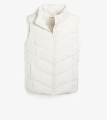Hot Cole Haan Women's Chevron Quilted Vest Ivory