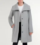 Hot Cole Haan Women's Convertible Collar Button-Up Coat LightGrey
