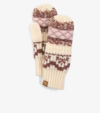 Clearance Cole Haan Women's Fair Isle Mittens Natural