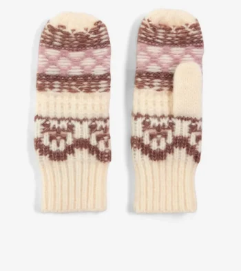 Clearance Cole Haan Women's Fair Isle Mittens Natural
