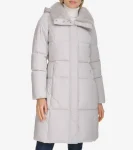 Discount Cole Haan Women's Faux-Fur Collar Puffer Coat Grey