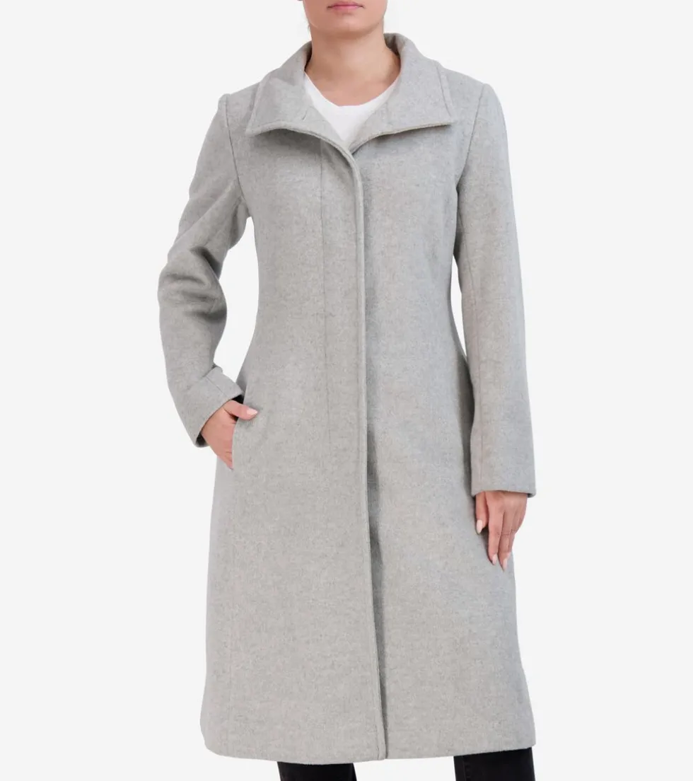 womens-flared-dress-coat-BakJOgVu-0.webp Outlet Cole Haan Women's Flared Dress Coat LightGrey