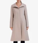 Sale Cole Haan Women's Flared Dress Coat Stone