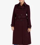 Clearance Cole Haan Women's Flared Trench Coat Bordeaux