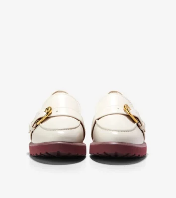 New Cole Haan Women's Giana Buckle Loafers Ivory