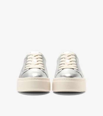 Discount Cole Haan Women's GrandPr&oslash; Max Platform Sneakers SilverMetallic-Ivory