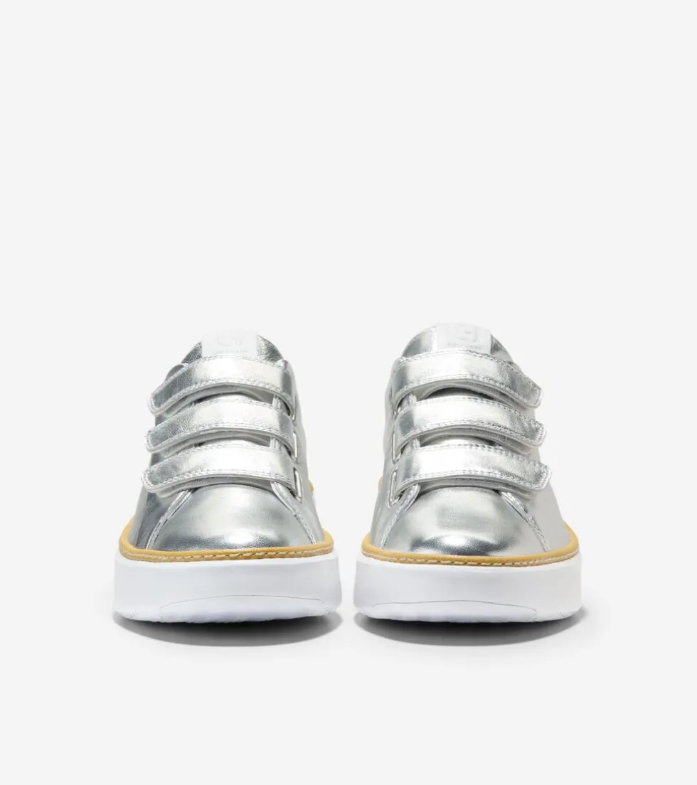 womens-grandproslash-topspin-t-BMdsYSRM-1.webp Hot Cole Haan Women's GrandPrø Topspin Triple Strap Sneakers Silver-OpticWhite