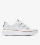 Online Cole Haan Women's GrandPr&oslash; Topspin Triple Strap Sneakers OpticWhite-Silver