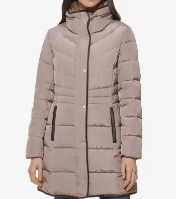 Online Cole Haan Women's Hidden-Hood Puffer Coat Cashew