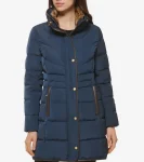 Clearance Cole Haan Women's Hidden-Hood Puffer Coat Navy