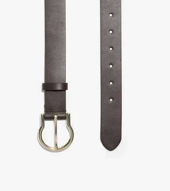 Outlet Cole Haan Women's Hinged Buckle Belt DarkChocolate