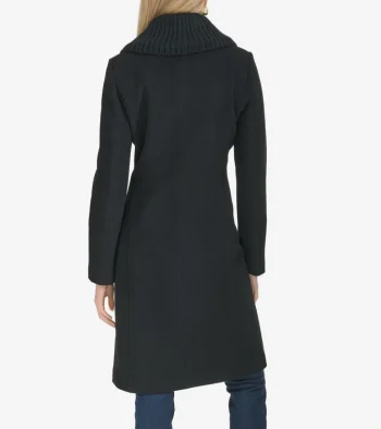 Outlet Cole Haan Women's Knit-Collar Coat Black