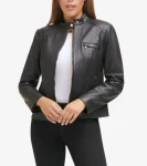 Online Cole Haan Women's Lambskin Leather Jacket Black