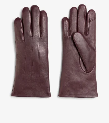Fashion Cole Haan Women's Leather Touch Screen Gloves Pinot