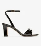 New Cole Haan Women's Noella Bow Sandals BlackPatent