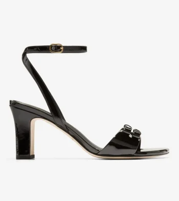 New Cole Haan Women's Noella Bow Sandals BlackPatent