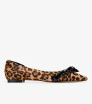 Best Cole Haan Women's Noella Bow Skimmer Flats LeopardPrint