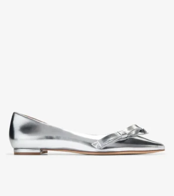 Best Cole Haan Women's Noella Bow Skimmer Flats SilverSpecchio