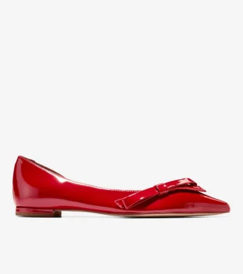 New Cole Haan Women's Noella Bow Skimmer Flats RioRedPatent