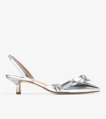 Outlet Cole Haan Women's Noella Bow Slingback Pumps SilverSpecchio