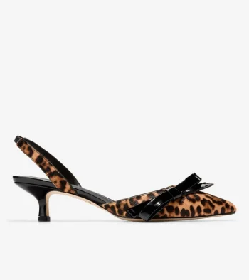 Online Cole Haan Women's Noella Bow Slingback Pumps LeopardPrint