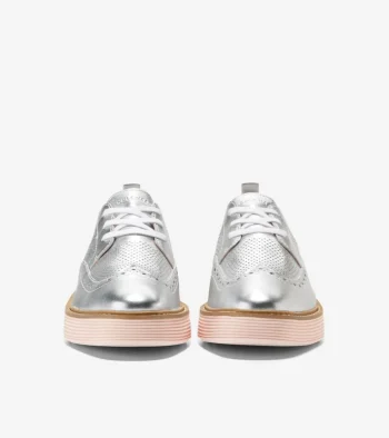 Hot Cole Haan Women's ØriginalGrand Platform Wingtip Oxfords SilverTalca-RoseSmoke