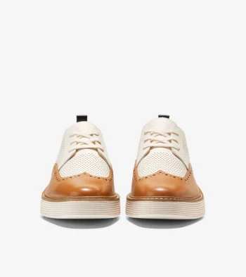 Fashion Cole Haan Women's ØriginalGrand Platform Wingtip Oxfords Pecan-Ivory