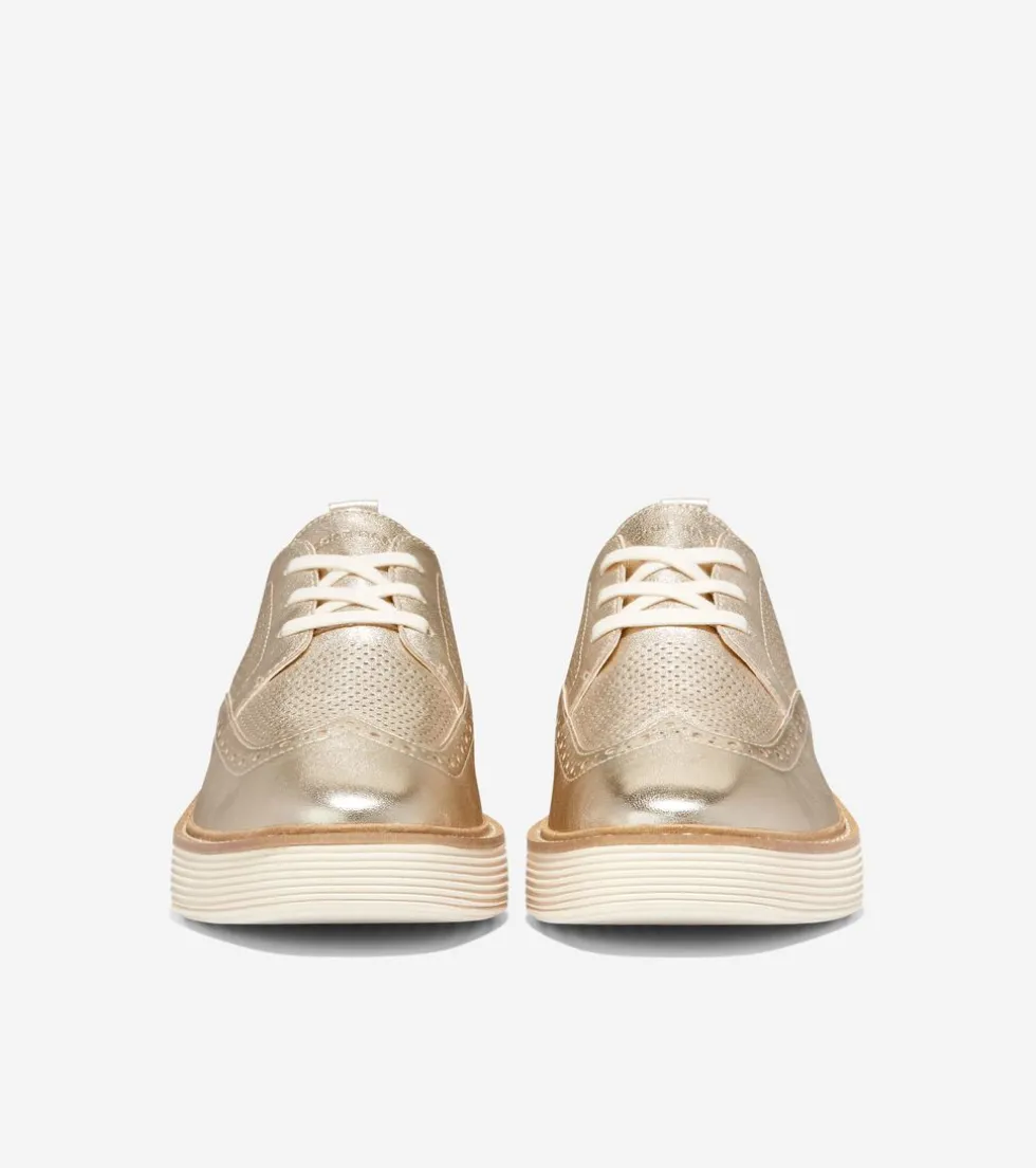 womens-oslashriginalgrand-plat-ccGoxshi-1.webp Discount Cole Haan Women's ØriginalGrand Platform Wingtip Oxfords GoldTalca-Ivory