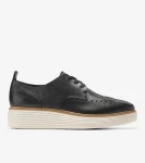 Clearance Cole Haan Women's &Oslash;riginalGrand Platform Wingtip Oxfords Black-Ivory