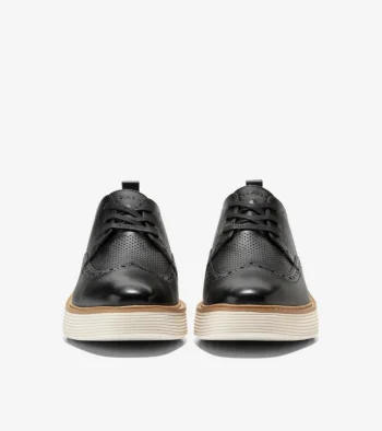 Clearance Cole Haan Women's &Oslash;riginalGrand Platform Wingtip Oxfords Black-Ivory