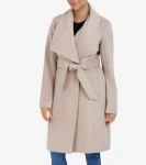 Hot Cole Haan Women's Oversized Collar Wrap Coat Bone