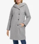 Online Cole Haan Women's Pressed Hooded Shawl Coat LightGrey