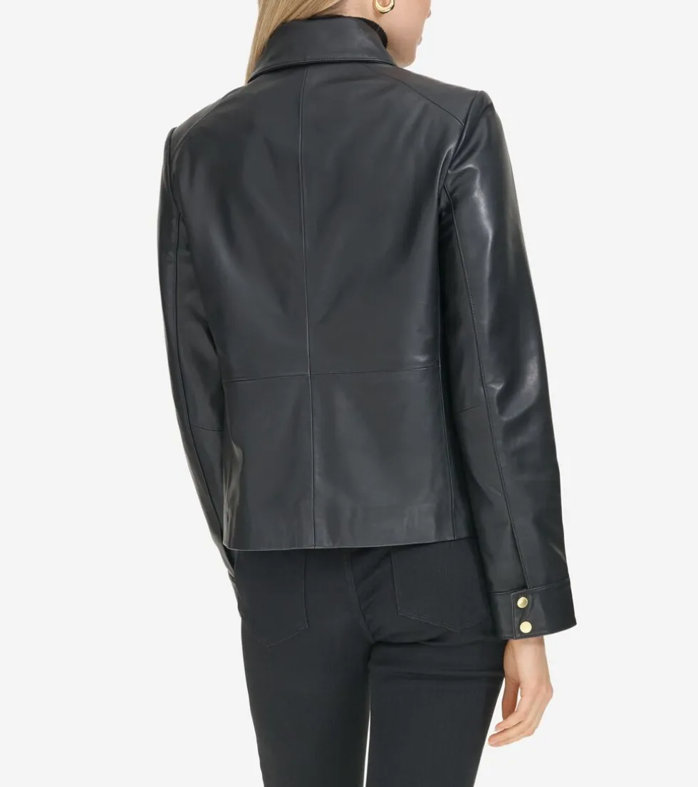 womens-shirt-collar-trucker-ja-KFeqOwgf-1.webp Best Cole Haan Women's Shirt Collar Trucker Jacket Black