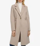 Clearance Cole Haan Women's Slick Wool Coat Bone