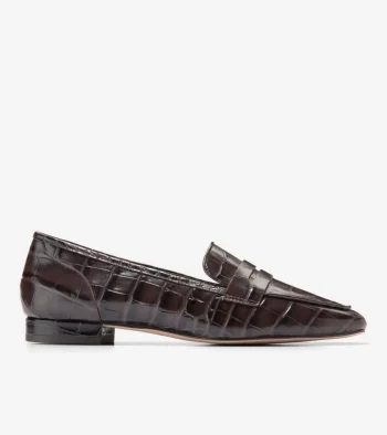 Fashion Cole Haan Women's Tarese Soft Penny Loafers ChocolateCrocPrint