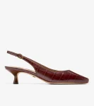 Hot Cole Haan Women's Tayla Kitten Heel Slingback Pumps 45MM BloodstoneCrocPrint
