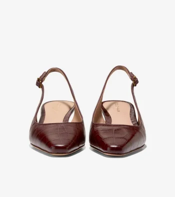 Hot Cole Haan Women's Tayla Kitten Heel Slingback Pumps 45MM BloodstoneCrocPrint