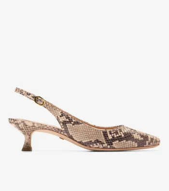 Best Cole Haan Women's Tayla Kitten Heel Slingback Pumps 45MM SnakePrint