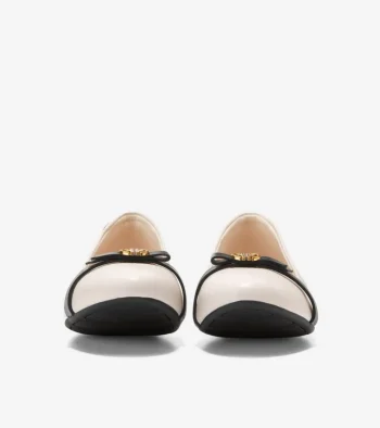 Hot Cole Haan Women's Tova Bow Ballet Ivory-Black