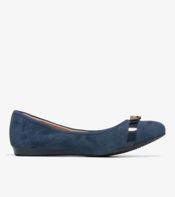 New Cole Haan Women's Tova Bow Ballet Flats NavyBlazer