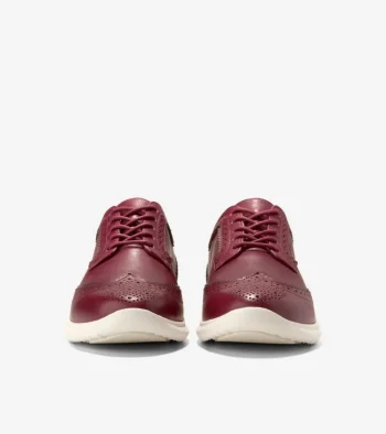 Discount Cole Haan Women's ZERØGRAND Meritt Wingtip Oxfords BlackCherry-Ivory