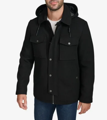 Online Cole Haan Wool Twill Field Jacket Black