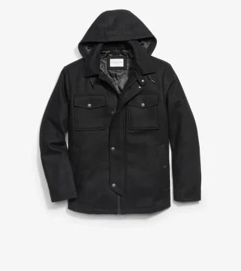 Online Cole Haan Wool Twill Field Jacket Black