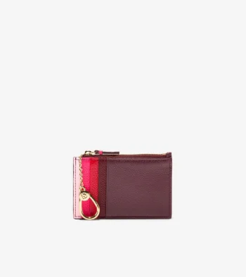 Discount Cole Haan Zip Card Case Bloodstone-BlackCherry