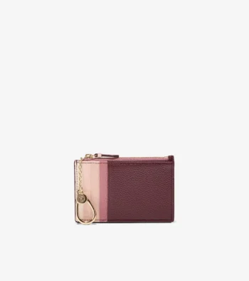 Sale Cole Haan Zip Card Case PorcelainPink-Bloodstone