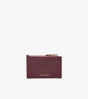 Sale Cole Haan Zip Card Case PorcelainPink-Bloodstone
